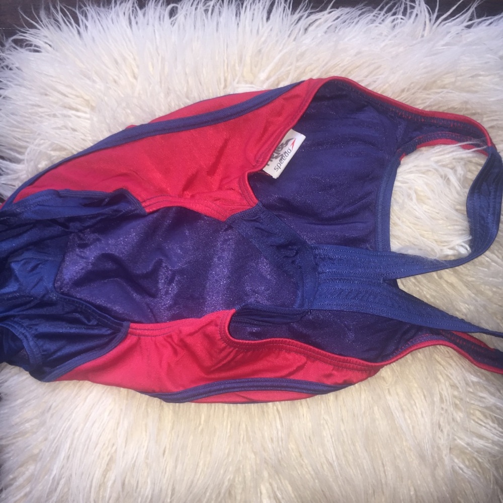 Red & Blue Speedo One Piece - Picture 2 of 4